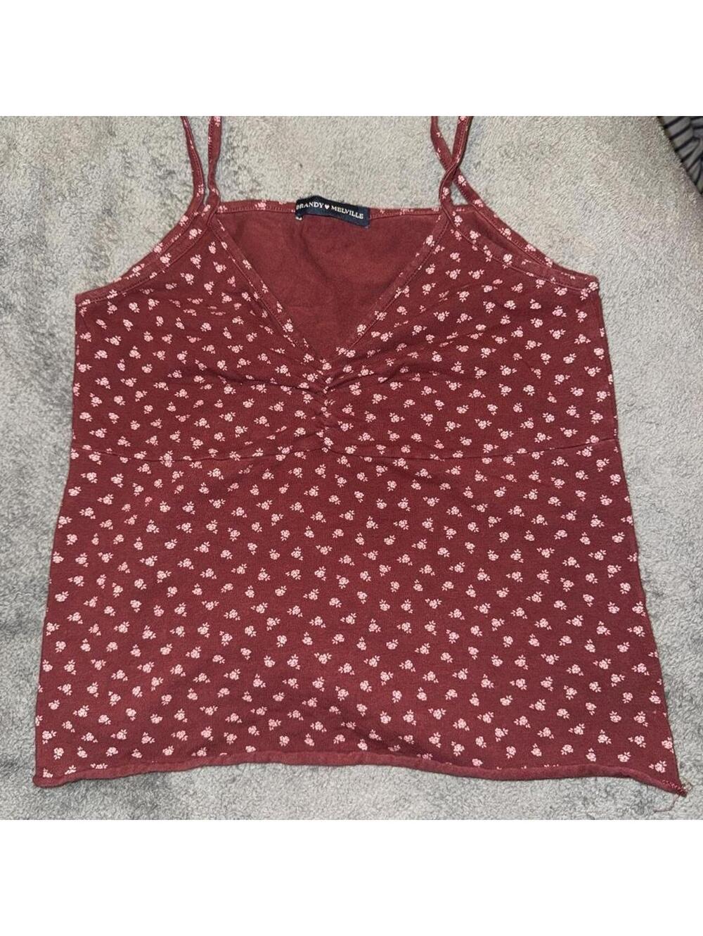 Brandy Melville Women's Burgundy and Red Vests-tanks-cami